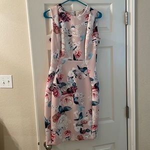 Calvin Klein Fitted Floral Dress